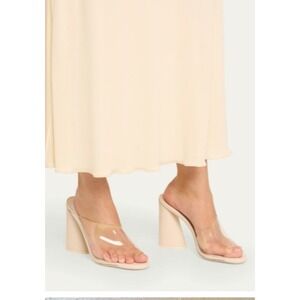 Mercedes Castillo Clear Bone High Heel Sandals‎ Mules Size 8